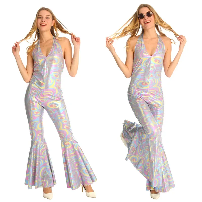 

Cocktail party sexy sexy hippie onesie Halloween silver dazzling costume stage show fashion style disco costumes