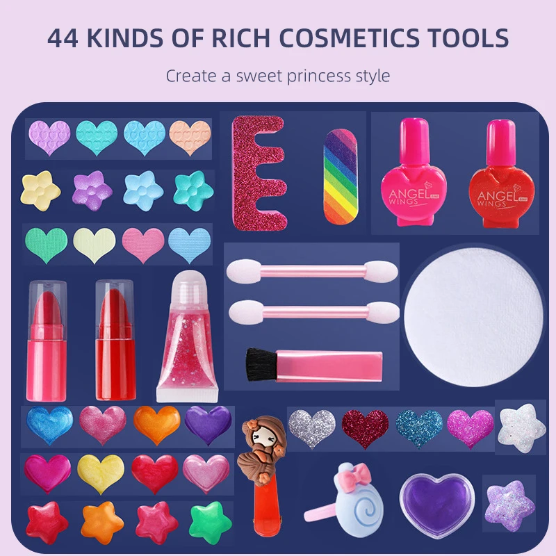 Pretend Play Kits Cosméticos Para Crianças, Ferramenta De Maquiagem, Brinquedos De Beleza Princesa Menina, Jogo Divertido, Cosplay Para Crianças