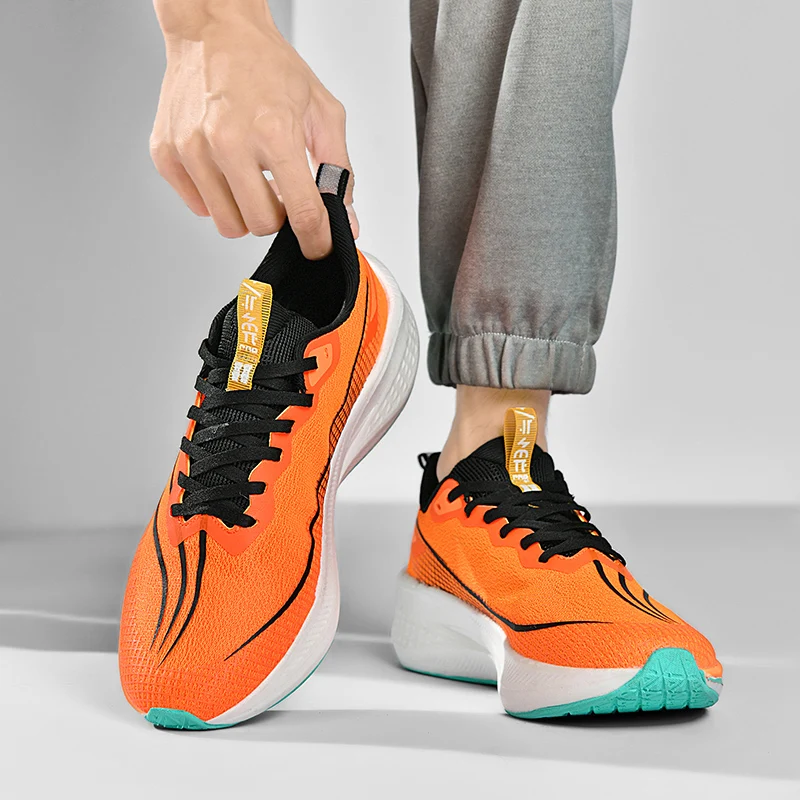 

Men's sports shoes full length carbon board running shoes men's and women's marathon racing shock absorption track and field tra