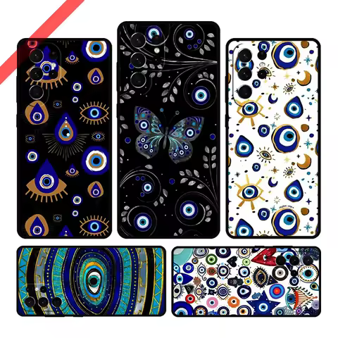 Evil Eye Phone Case For Samsung Galaxy S20 FE S21 S10 S23 Plus S24 S22 Ultra Coque Note20 Note10 S9 S8 Cover Capa