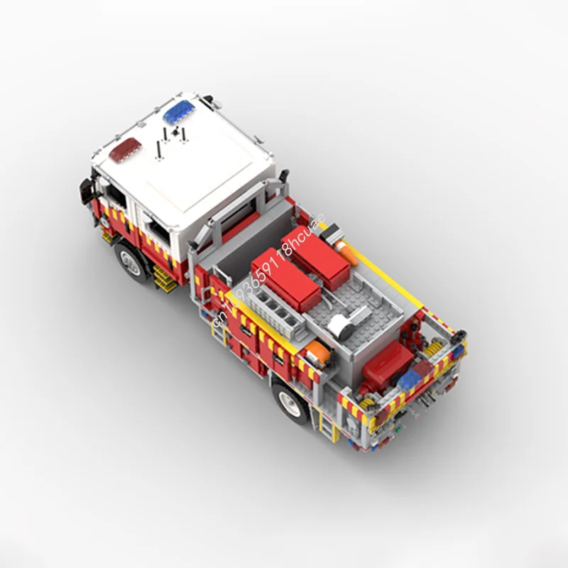 3701 pz MOC Australiano Rural Cisterna Camion dei pompieri Modello Building Blocks Giocattoli Assemblare Regali di Natale Creativi Idea Mattoni Per Bambini