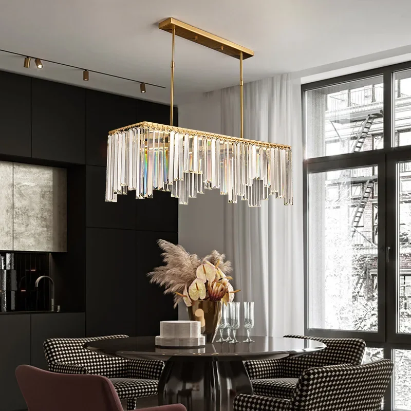 Modern Copper Crystal Chandelier Light Translucent Crystal Light Luxury Living room Lobby Restaurant Bar Table Lamp