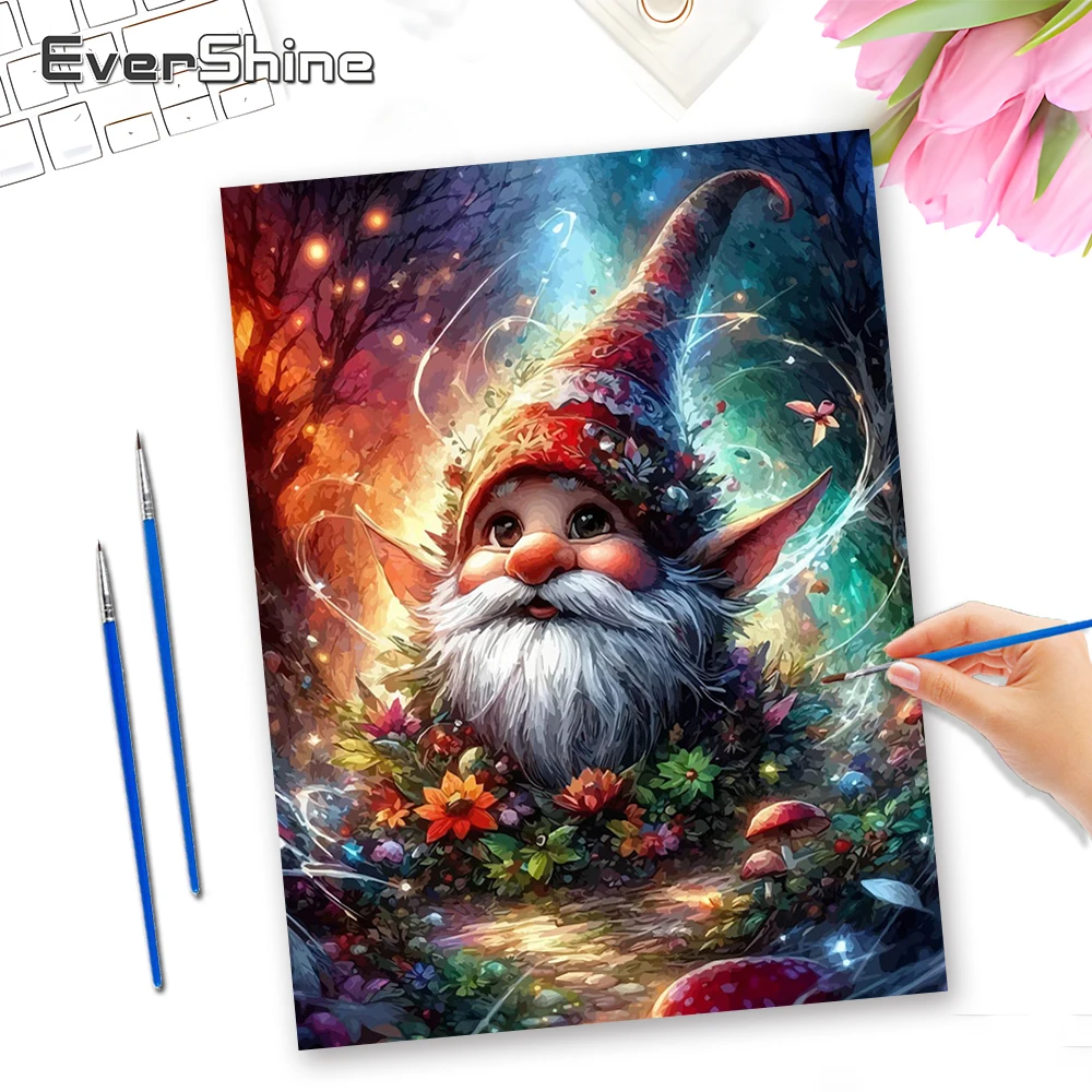 

EverShine Oil Painting By Numbers Set Portrait Drawing On Canvas Dwarf Colorful Canvas Forest New Arrivals Wall Decoration