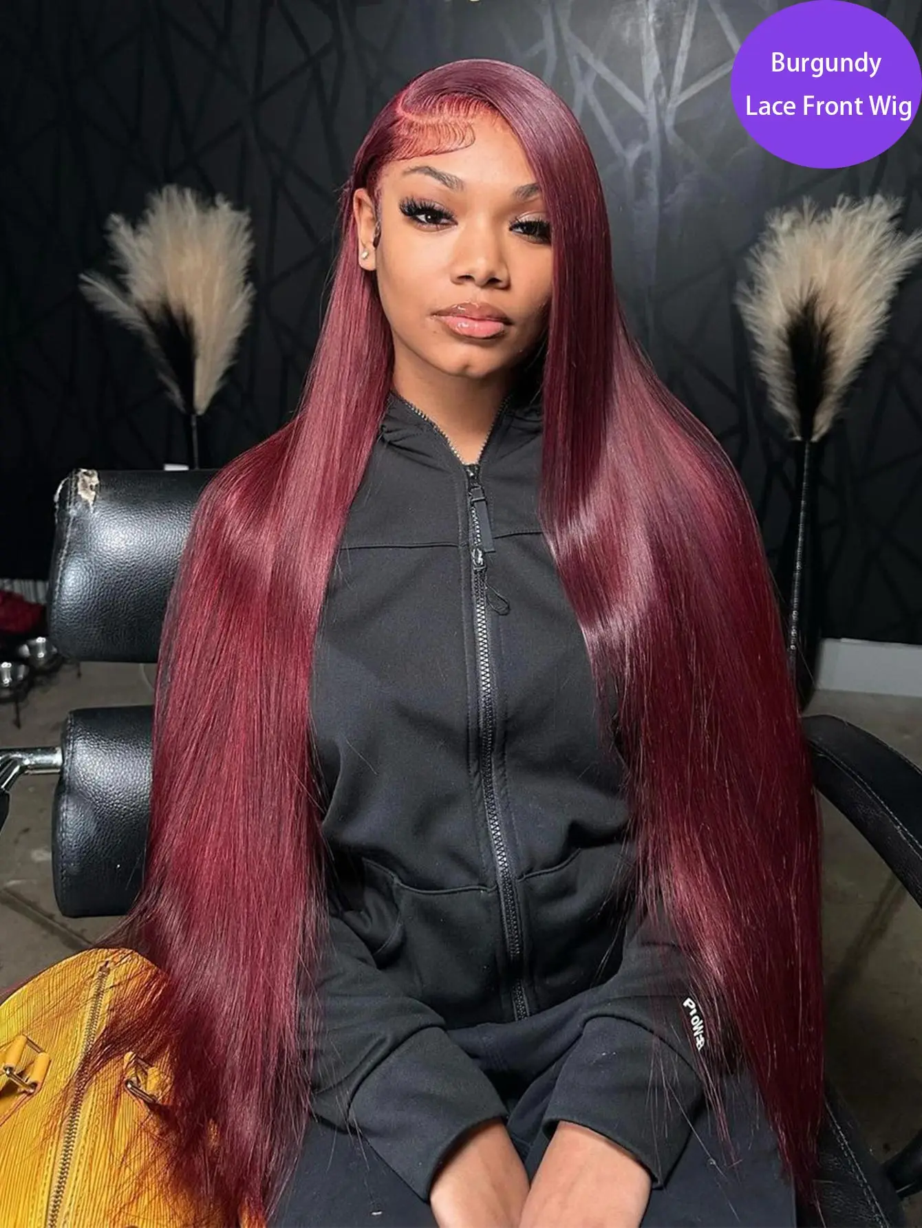 Burgundy Bone Straight Hair 13X6 HD Lace Frontal Wig Human Hair Wigs Pre-Plucked Remy 99J Red 13x4 Lace Front Human Hair Wigs