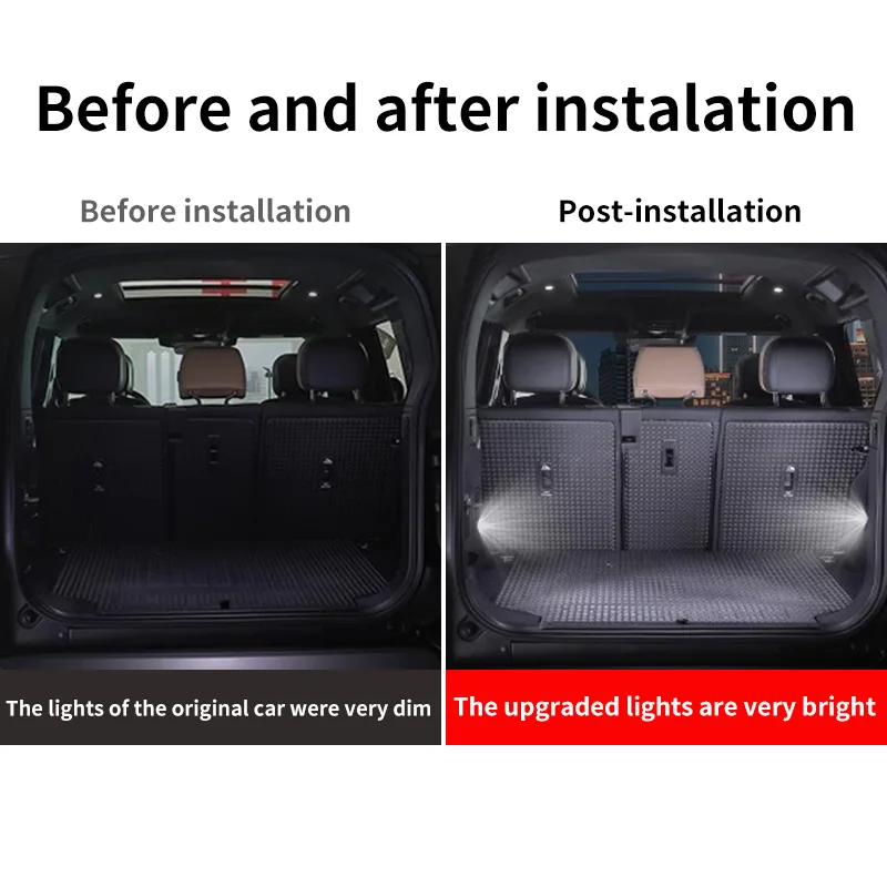 For 2022-2025 Land Rover Defender Upgrade LED Interior Decoration Accessories Trunk Lighting Compartment Trunk Footwell Light