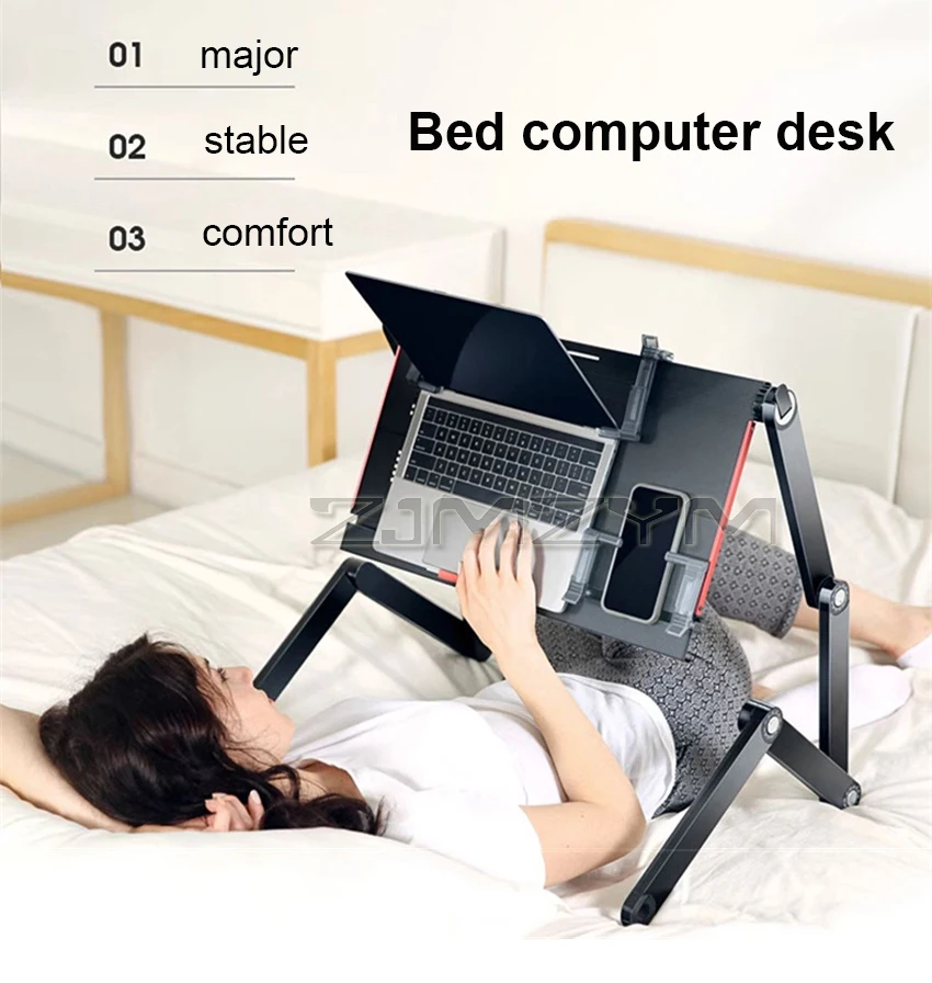 

Laptop Table Stand Adjustable Folding Computer Desk In Bed Ergonomic Design Foldable Movable Lifting Study Table Lazy Person