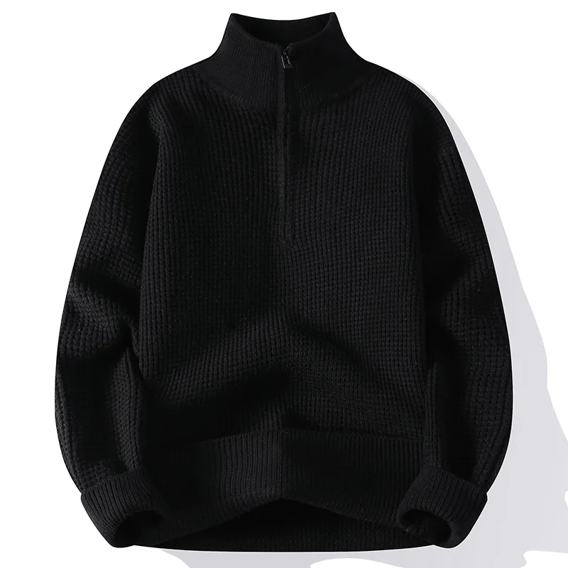 Cuello alto NEWARRIVAL Top térmico sólido con media cremallera estilo cuello alto para hombre