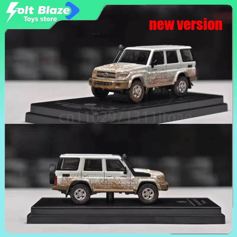 

PARA 1/64 Toyota Land Cruiser LC76 Muddy Version 2014 Diecast Car Model Simulation Static Room Display Alloy Car Model Boy Gift