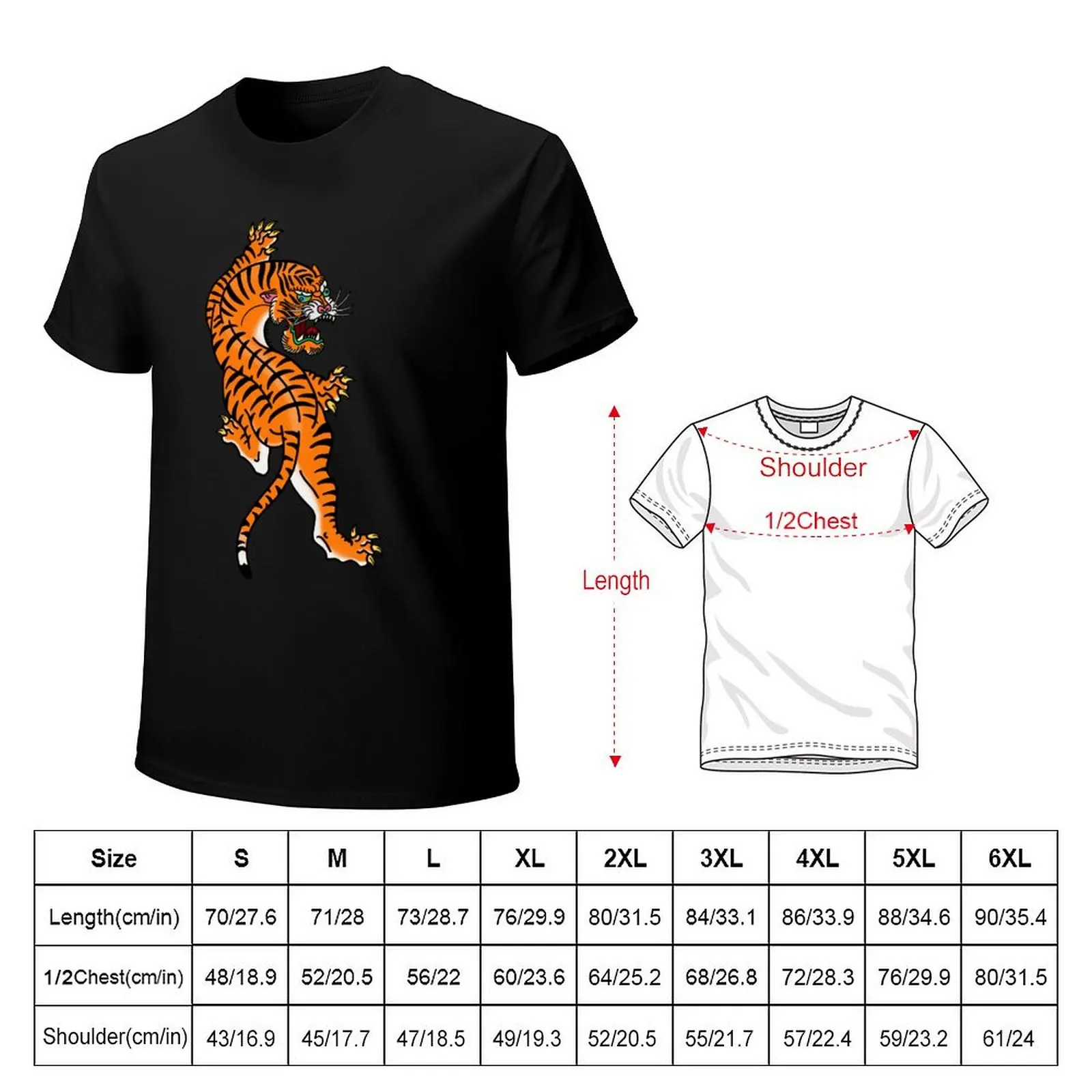 Crawling Tiger T-Shirt Abstract Pattern Print Top