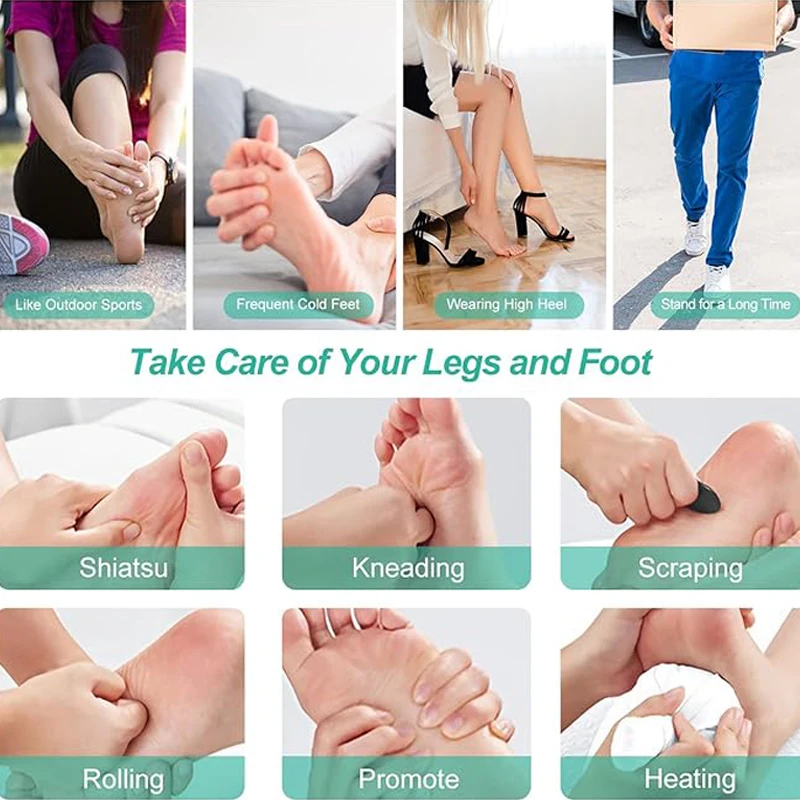 Hot Compression Electric Foot Massager Massage Kneading Foot Health Care Shiatsu Rollers Calf Vibrator Relieve Muscles Fatigue