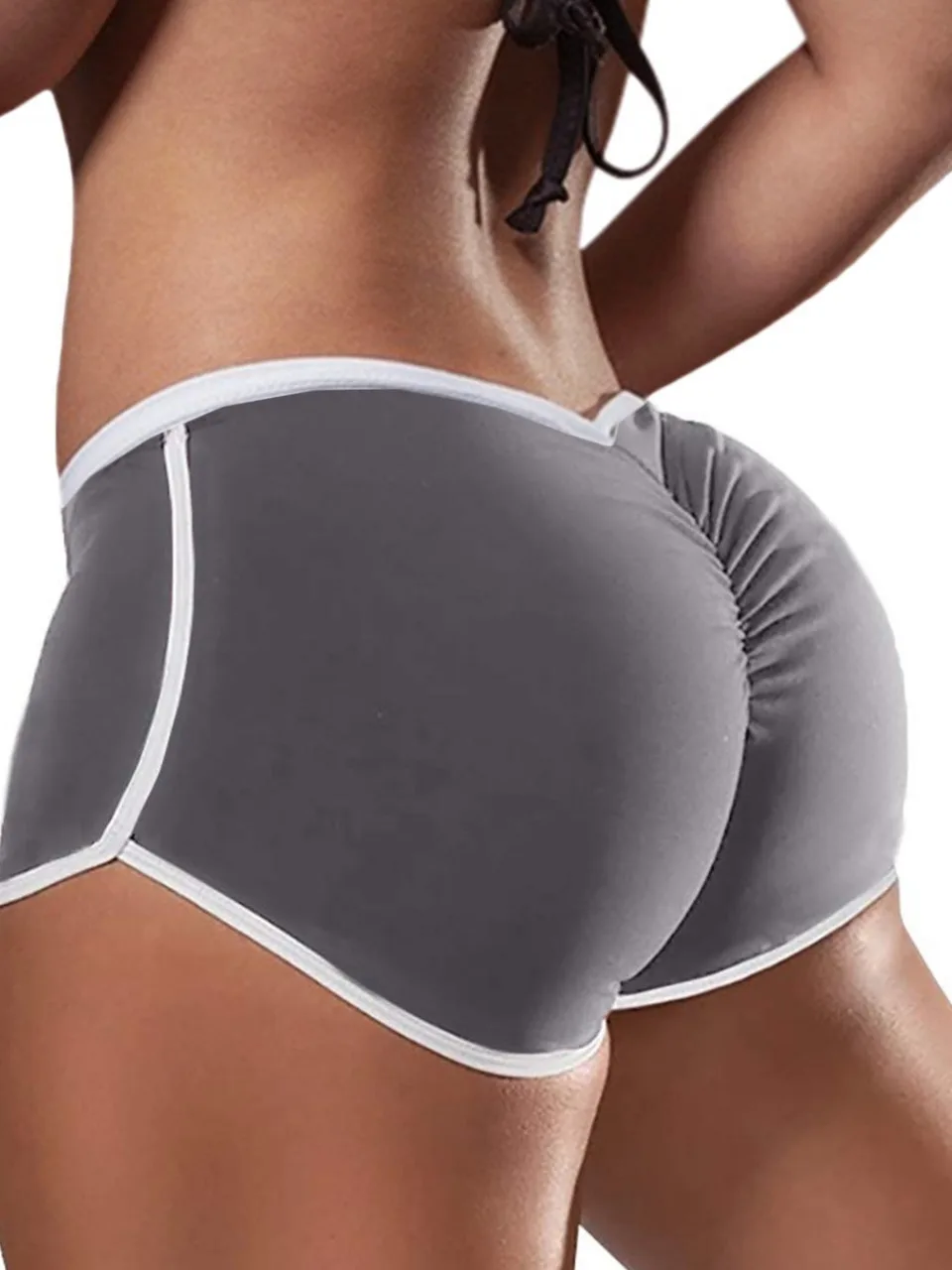 Pantaloncini elastici sportivi multicolori Pantaloni sportivi a vita bassa sexy di grandi dimensioni in tinta unita da donna Pantaloncini attillati per il sollevamento dell'anca NNRX