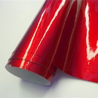 Ultra Red Glossy Metallic Car Vinyl Wrap Film Wrapping Foil Car Sticker Decal For Motor Auto Graphic