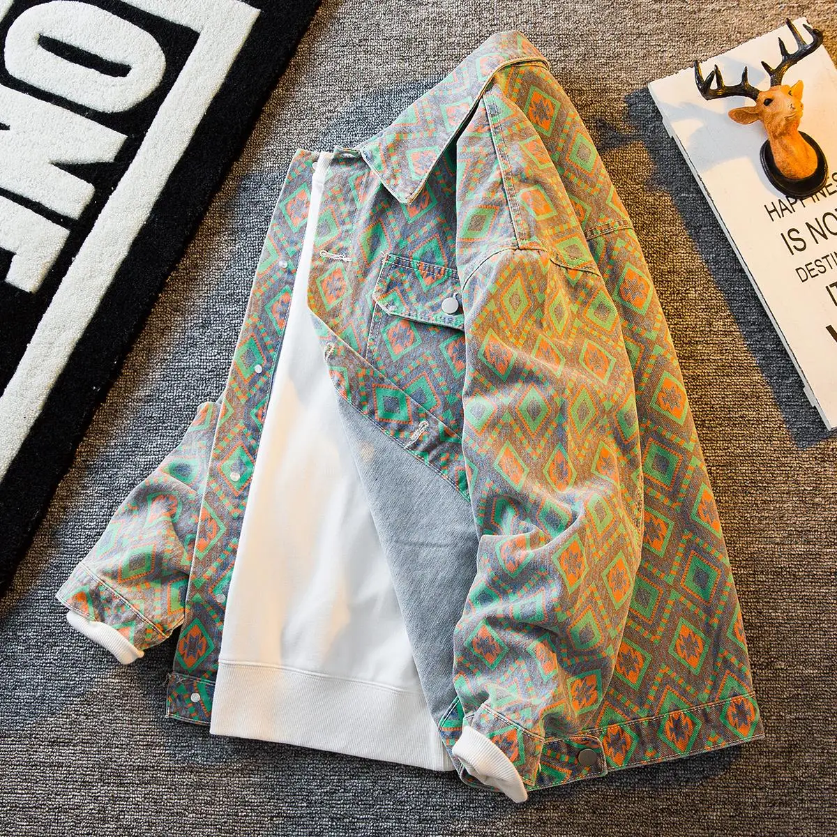 

Мужская джинсовая куртка, весенне-осенняя модная брендовая куртка Haome, высококачественная модная повседневная одежда с принтом по всей поверхности