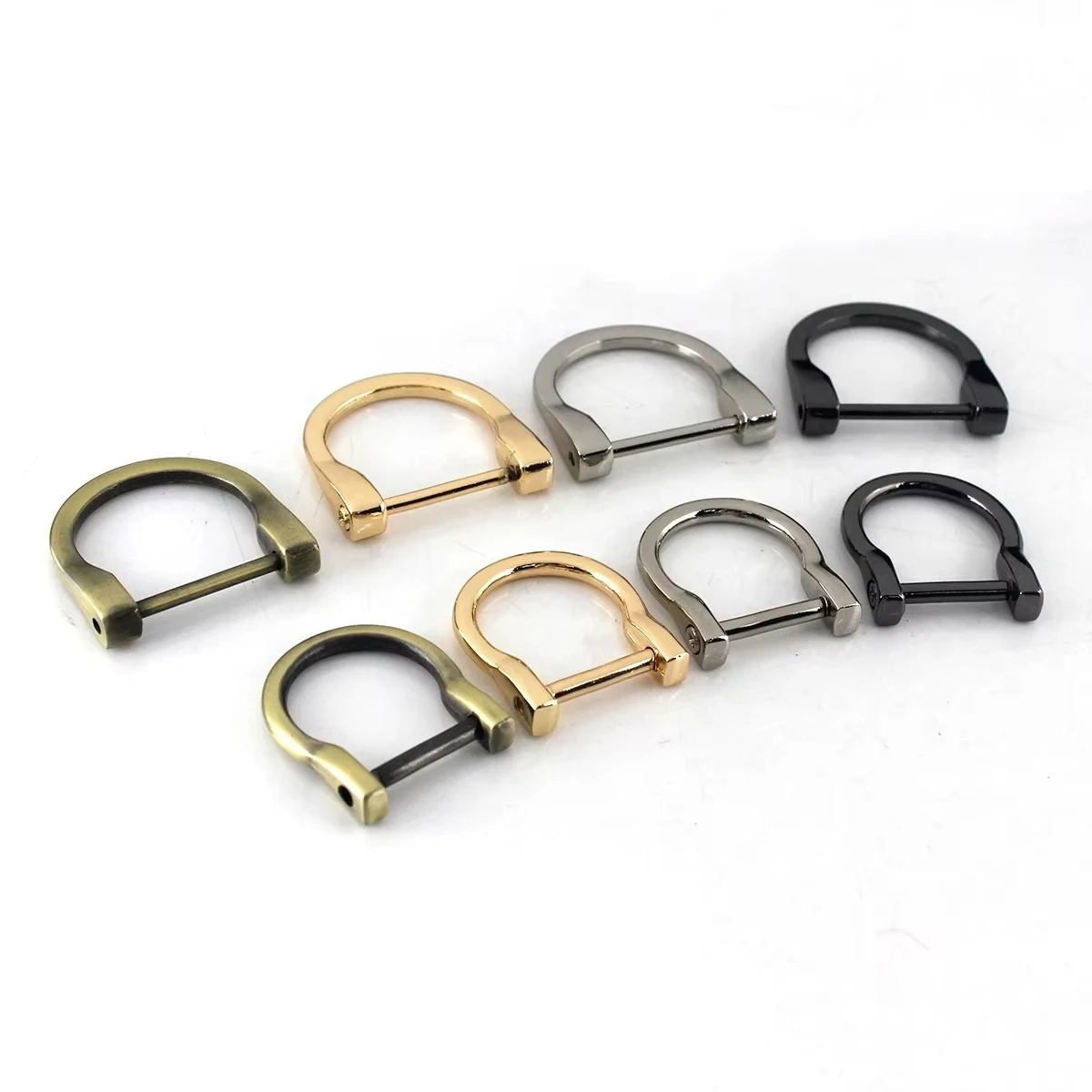 Metal Detachable removable open screw D Ring buckle shackle clasp for Leather Craft Bag strap belt handle shoulder webbing