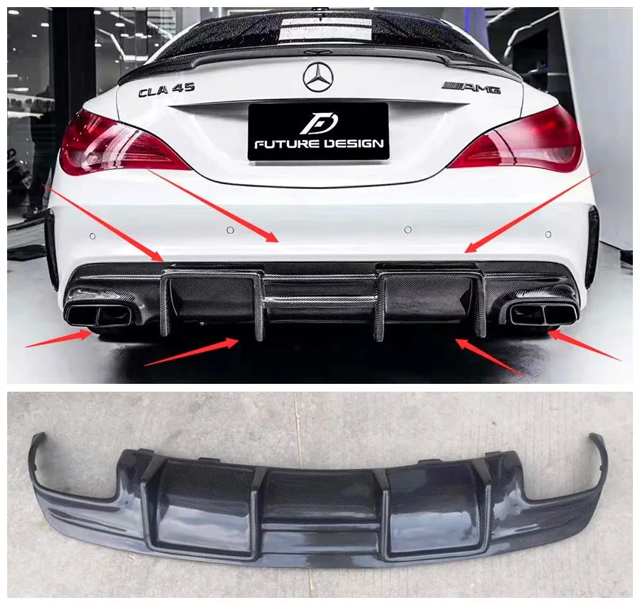 

Real Carbon Fiber Rear Bumper Diffuser Splitters Lip For Mercedes Benz CLA W117 C117 CLA200 CLA250 Sport CLA45 AMG 2013-2015