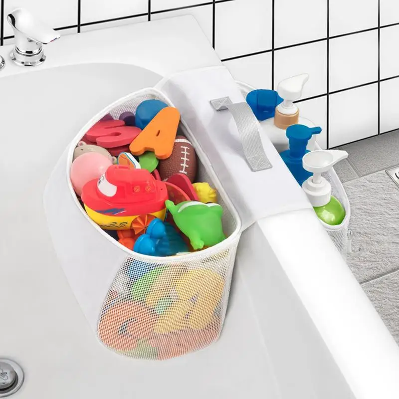 Bath Tub Toy Holder Toddler Bath Toys Storage Tub Holder Saddle Shape High Weight Capacity Toys Easy Access Organizer For