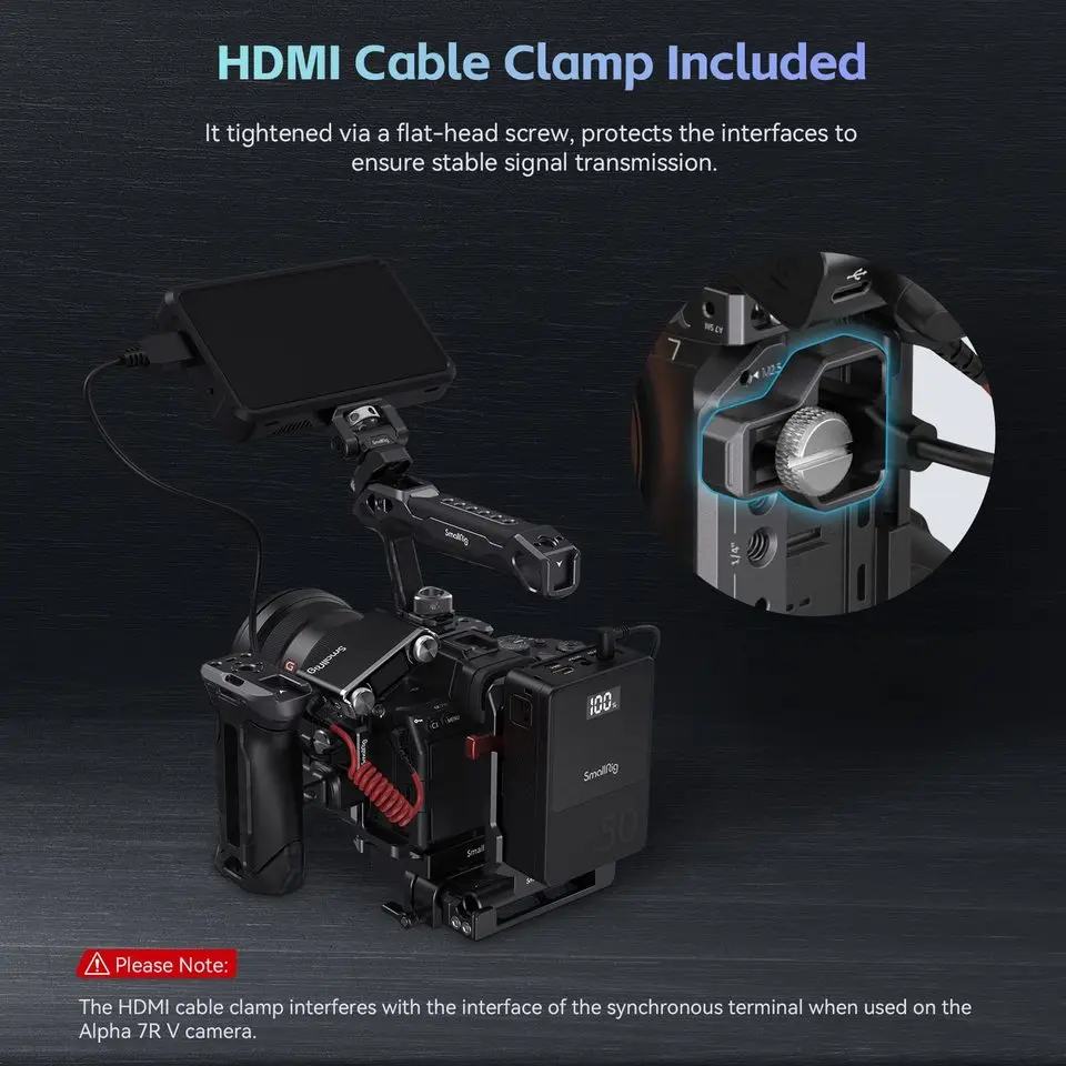 3710 Kit de jaula avanzada 'Rinoceronte' para Sony Alpha 7R V/Alpha 7 IV/Alpha 7S III Jaula de cámara pequeña y versátil