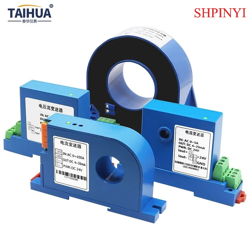 Perforated AC Current Transmitter 0-1000A to 4-20mA Signal Isolator | Mutual Inductance Integrated Module | High Accuracy Indust