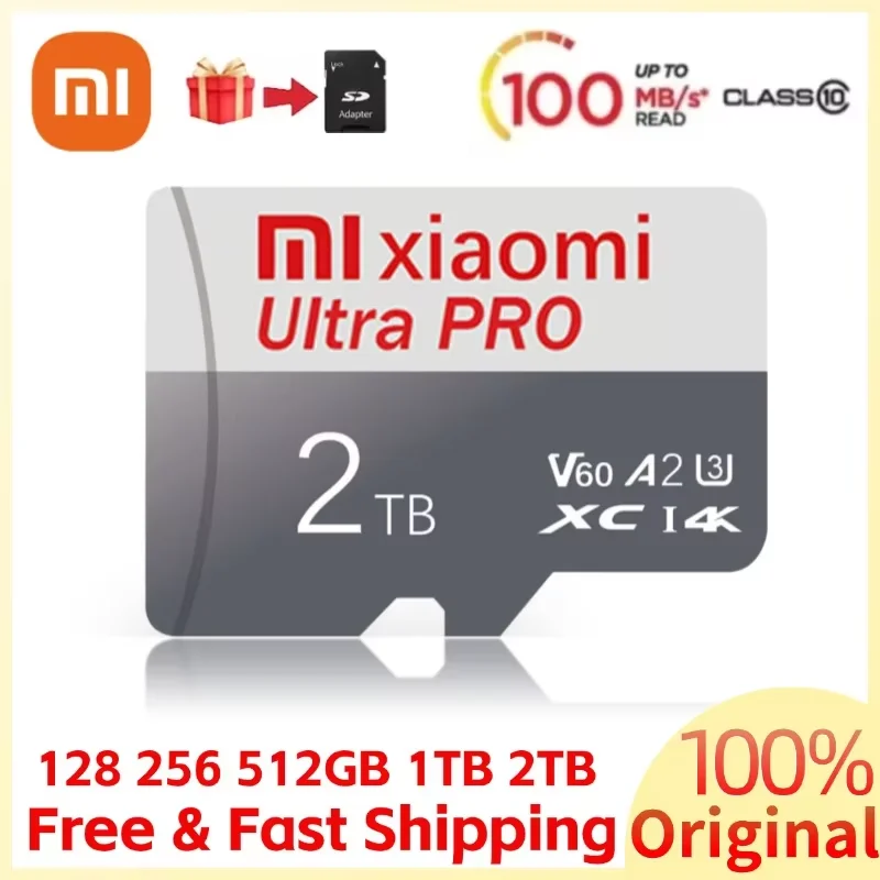 Xiaomi High Speed Memory Card 1TB 2TB TF Card A2 V60 Class 10 Micro TF SD Card 128GB SD Card With Adapter For Nintendo Switch