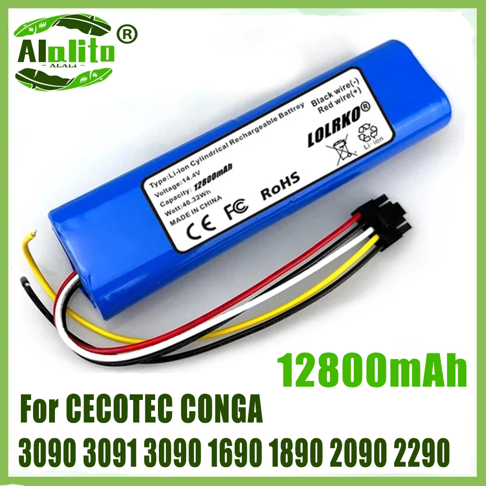 

Аккумулятор 14,4 В, 12800 мАч, 100% новый для CECOTEC CONGA 3090 3091 3092 1690 1890