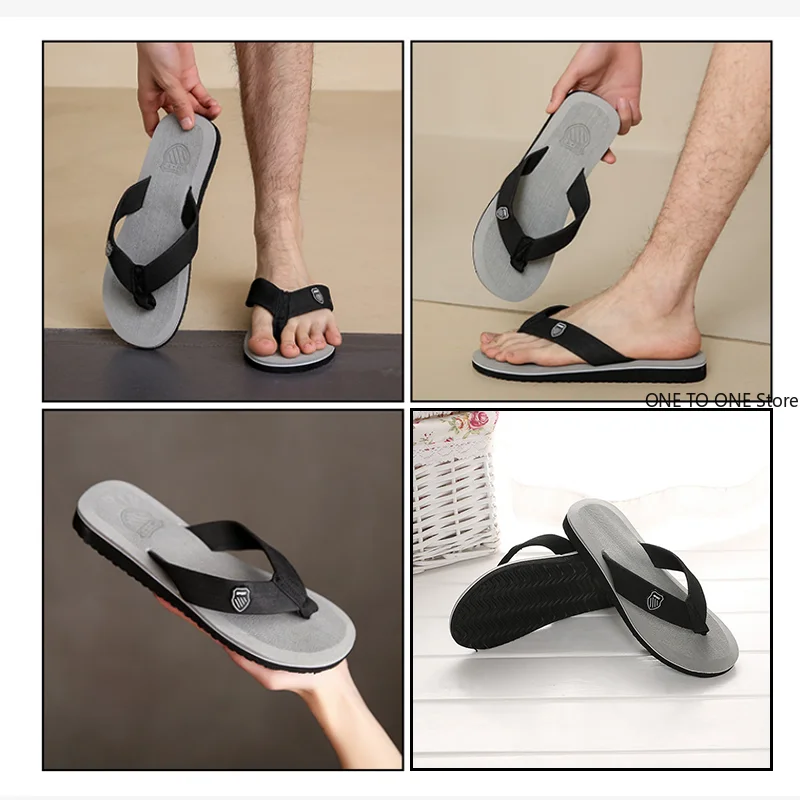 

Casual Flip Flops For Men Slippers Beach Sandals Summer Non-Slip Flat Slides Men Slippers Indoor House Shoes Man Male Slipper