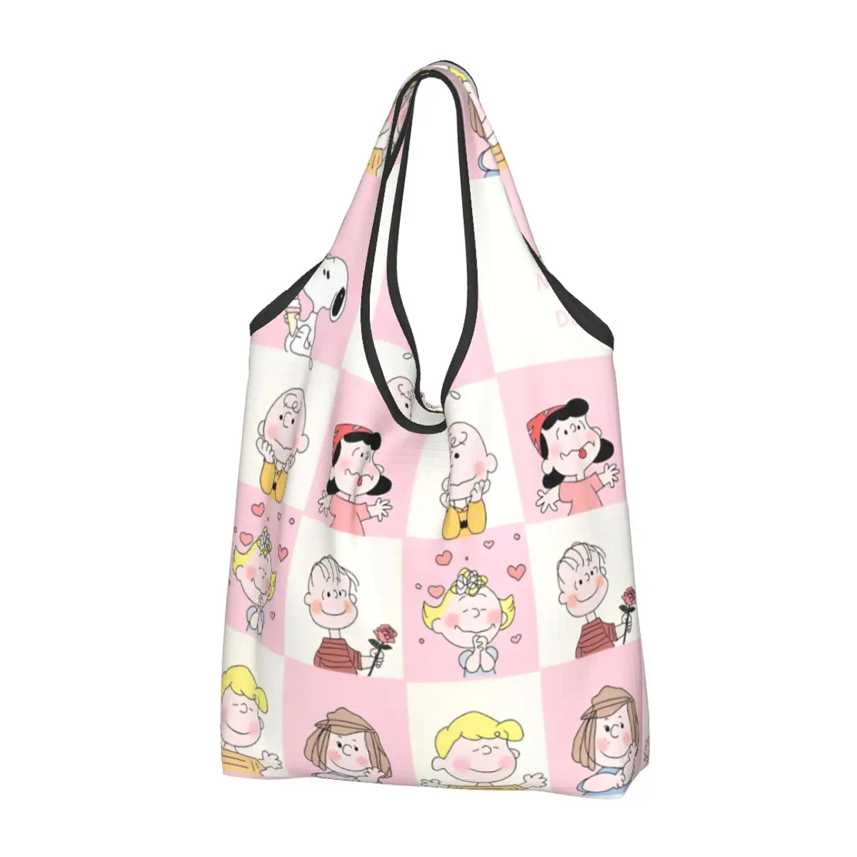 Snoopy Peanuts Cartoon Shopper Bag School Handbags Women Print Shoulder Bag Elegant Cloth Tote Bag