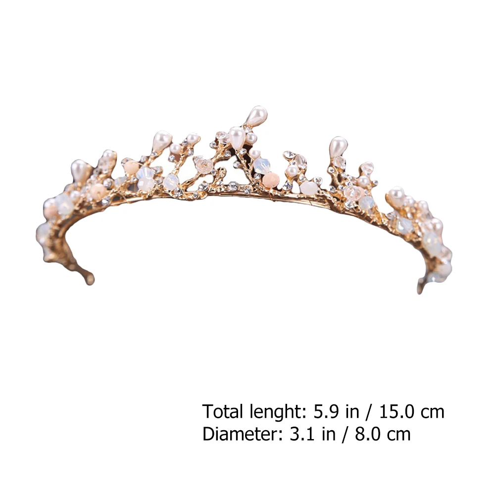 

Crown Headdress Alloy Hair Accessories for Girls Party Stage Elegant Tiara Little Girl Decor Packaging