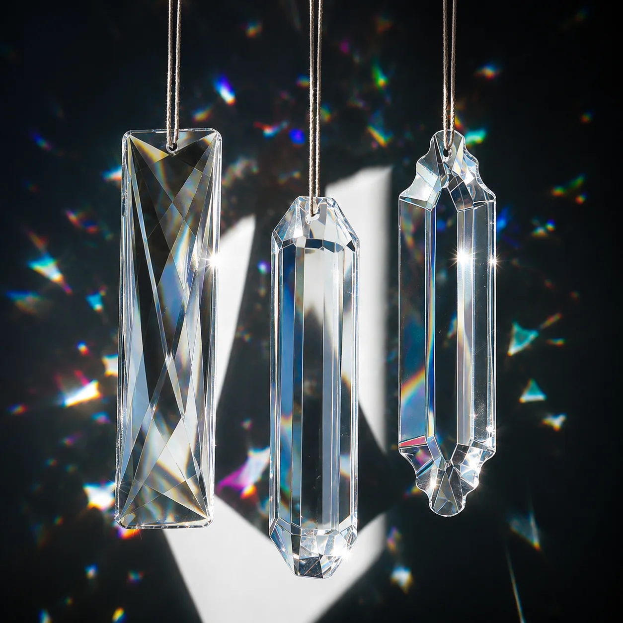 120mm Clear K9 Strip Crystal Prisms Suncatcher Enchanting Rainbow Display Reflections Hanging Window Garden Decor Sun Lover Gift