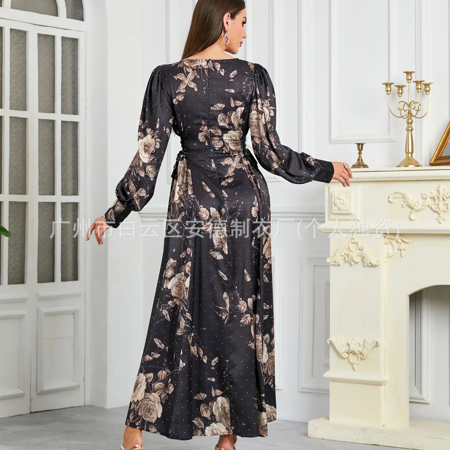 Asie centrale Jalabiya jupe longue Robe imprimée femmes nouveau Musili Robe longue Robe Abaya Ramadan dubaï luxe Islam élégant
