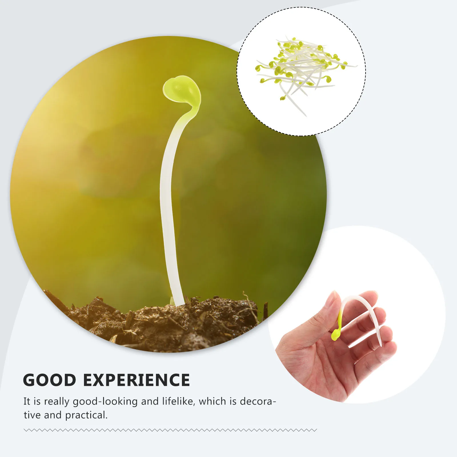 

50pcs Lifelike Bean Sprout Decorative Vegetable Realistic Artificial Vegetable Decor Fake Food Decors For Photography Home
