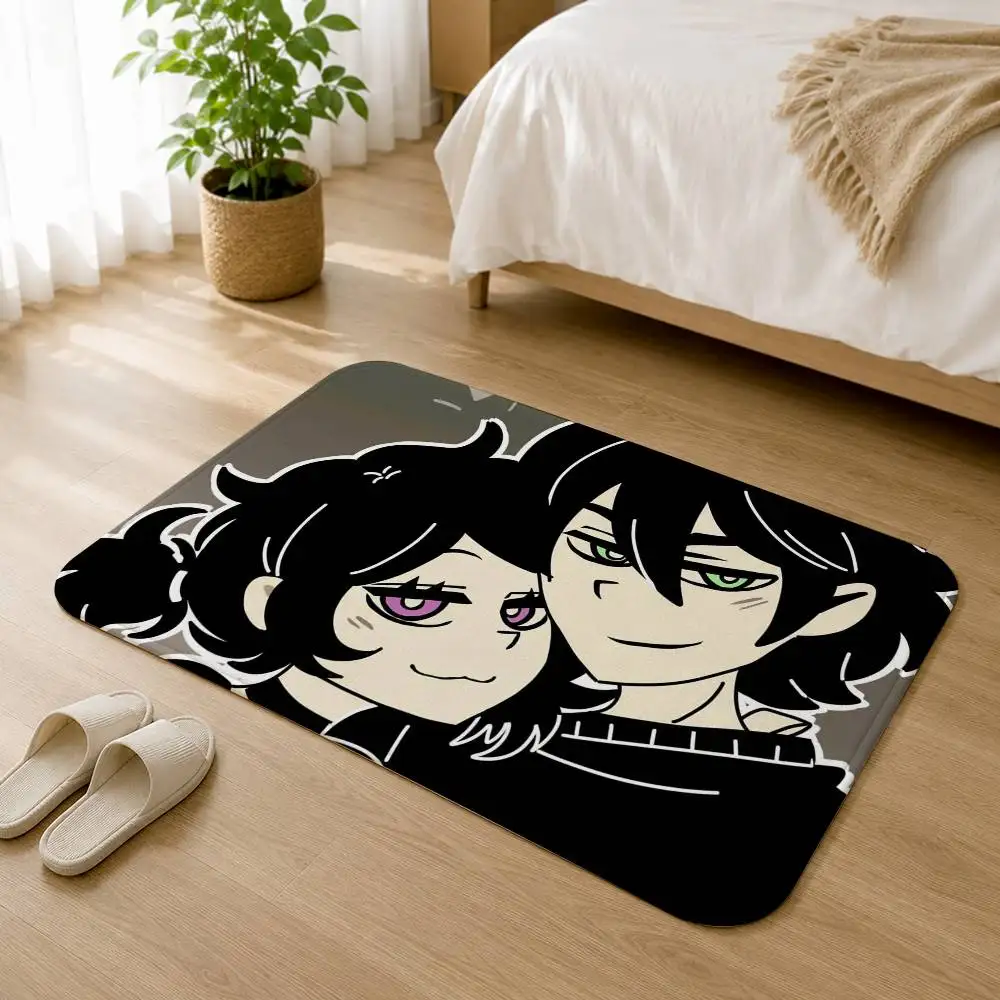 The C-Coffin of A-Andy and L-Leyley Indoor Short Plush Door Mat Anti-Slip Backing Soft Foot Mat for Entryway Bedroom