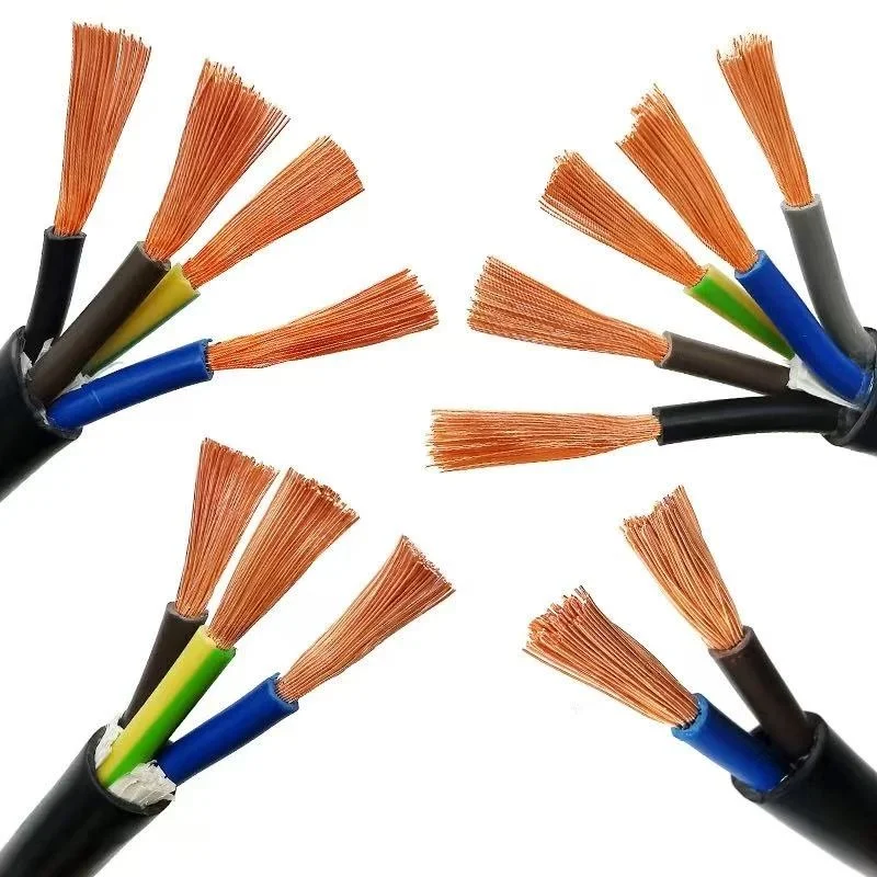 2/3/4/5 Cores 4MM2 RVV Pins Copper Wire Conductor Electric RVV Cable Black