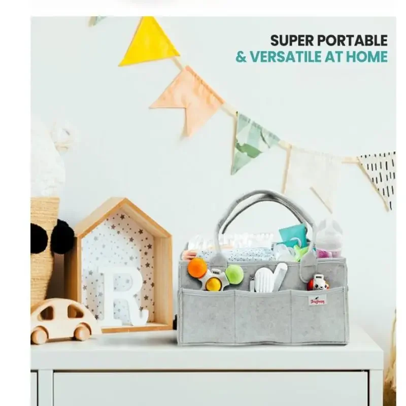 

Фетровая сумка-органайзер для детских подгузников, корзина для хранения детской, подарок для детского душа