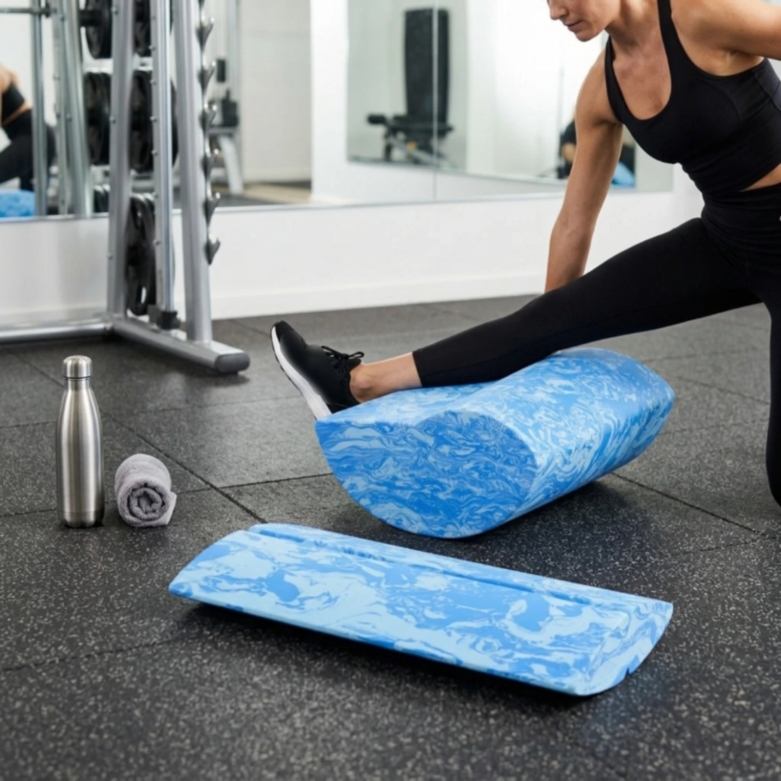 2-pieces-fitness-balance-instructor-long-lasting-foam-wedge-with-rocker-stretching-wedge-compact-exercise-block-non-slip