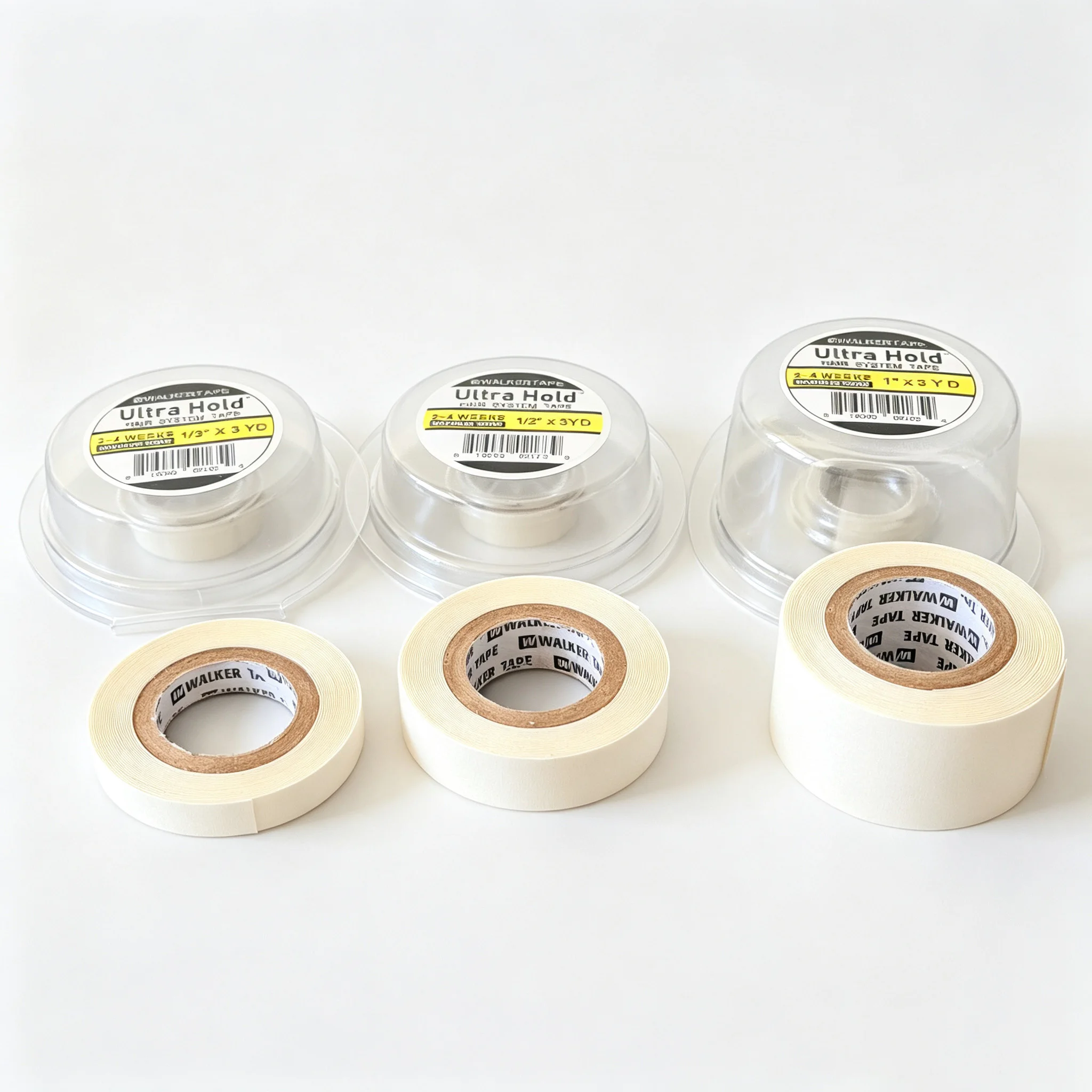 1/2/3 Roll 1/3in/1/2in/1in*3 Yards Super Hair White Tape Double-Sided Adhesive Tape for Hair Extension/Lace Wig/Toupee