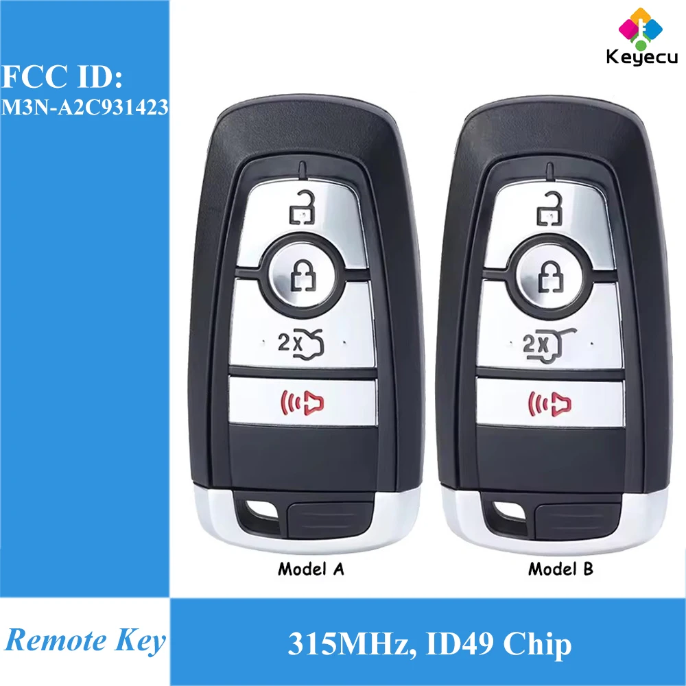

Умный дистанционный автомобильный ключ KEYECU с 4 кнопками, чип ID49 315 МГц для Ford Edge Expedition Explorer Fusion Mustang Fob M3N-A2C93142300