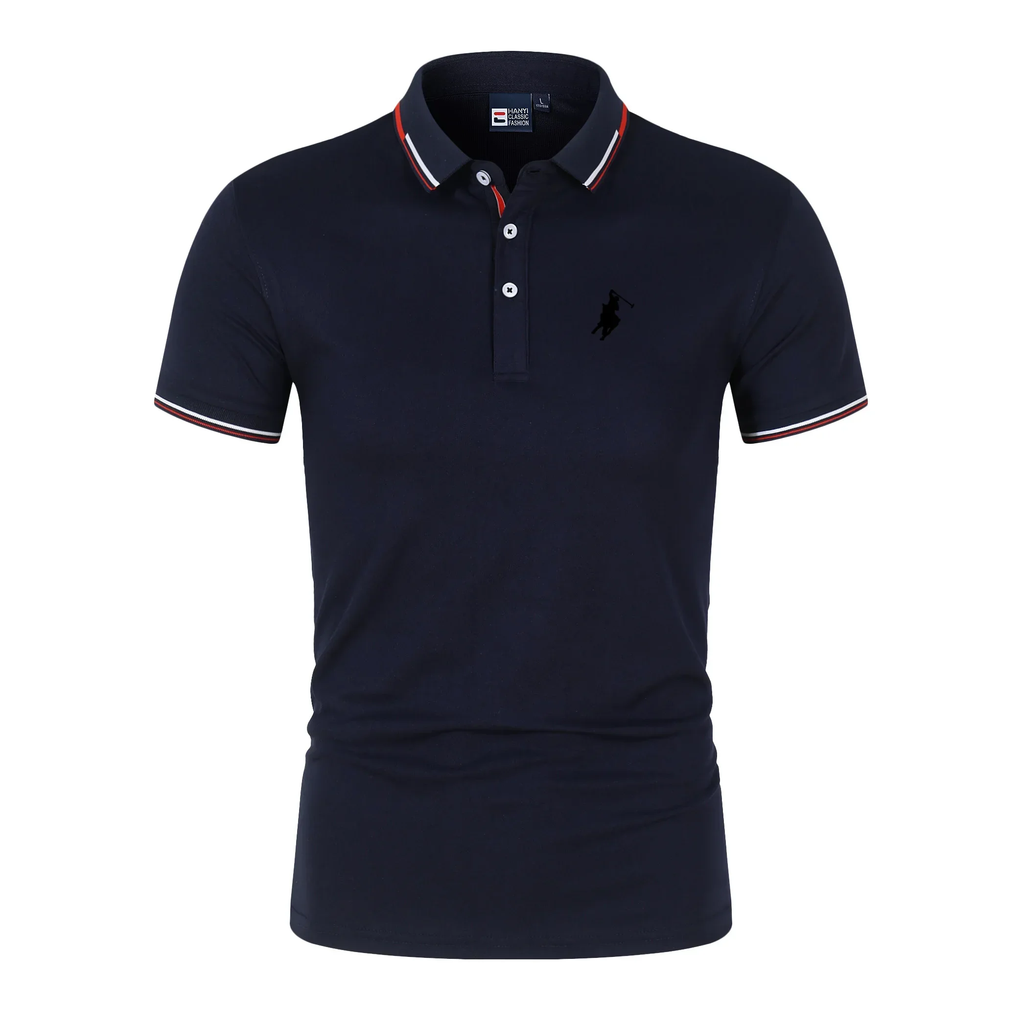 Golf Shirt Man Lapel T-Shirt Fashion Short Sleeve Clothes Solid Color Comfortable Pullovers Men