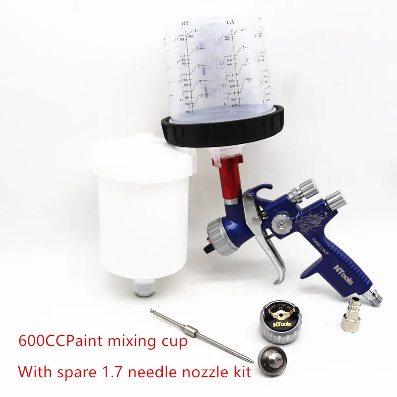 LVLP 1500C SPRAY GUN1.3 With 1.7 spare needle nozzle kit Paint Spray Gun Car Spray Tool Air Spray Gun Professional Spray Gun