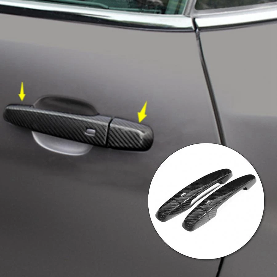 4Pcs Carbon Fiber Side Door Handle Cover Trim Fit for Chevrolet Camaro 2017-2018 Car Accessories