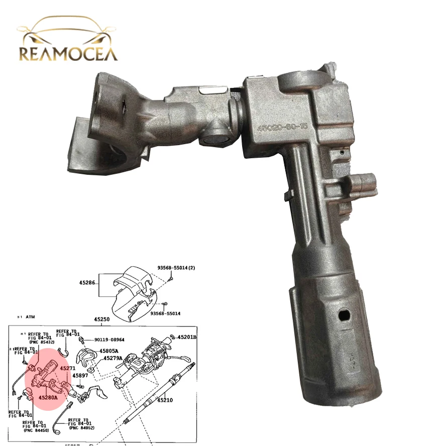 

Кронштейн рулевой колонки Reamocea OEM 45280-60560 с замком зажигания для Toyota Land Cruiser 120 Prado KDJ120 LC120 2002-2009