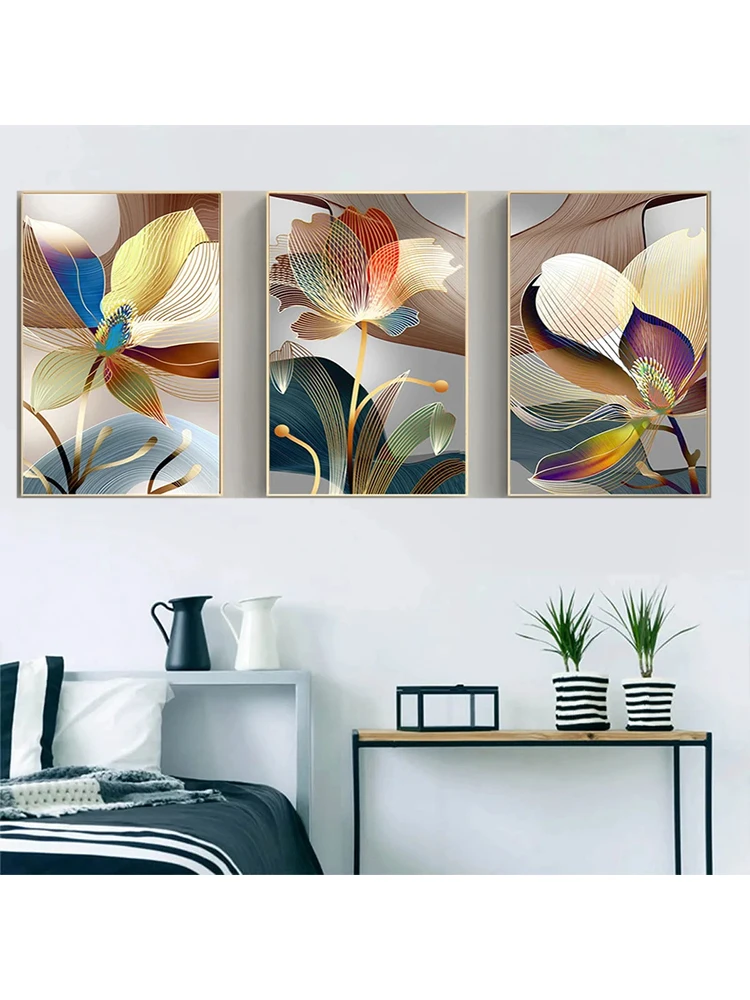 triptych Diamond Art Mosaic Abstract Lily Diamond Painting 3 Pcs Pictures Of Rhinestones DIY Embroidery Cross Stitch Wall Decor