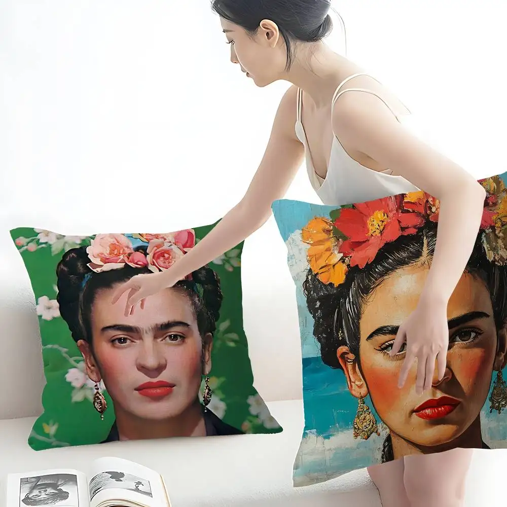 F-FridaS-S K-KahloES Cushion Cover Car Throw Pillow Case For Sofa Car Christmas Gift 40x40cm 45x45cm