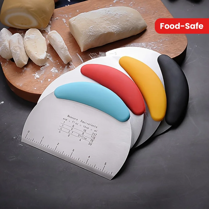 1pcs  Stainless Steel Dough Scraper: Multi-Use Baking Tool for Pastries & Bread – Holiday-Safe Kitchen Gadget   JJ1970