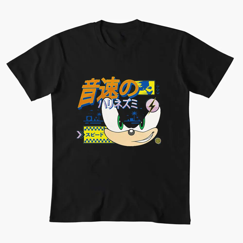 

0308 Manga Sonic The Hedgehog Shadow Character Paint Graphic T-Shirt Y2K clothes Cartoon tee Short Sleeve Apparel All size tops