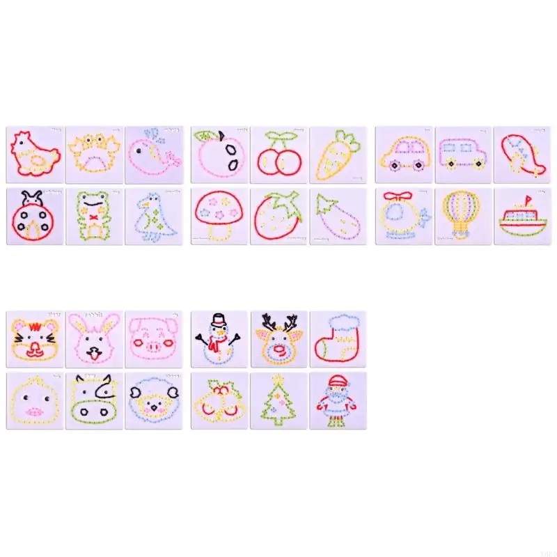 

Y88D Threading Toy Lacing Craft Kits For Preschoolers Homeschool Activity And Parent Child Bonding Sewing Project Materials