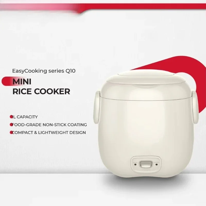 Portable compact electric mini rice cooker 1L non-stick pan smart small space