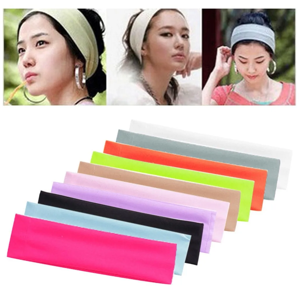 Fashion Sports Headbands For Women Solid Elastic Hair Bands Running Fitness Yoga Hair Bands Stretch Makeup Hair Accessories Hot