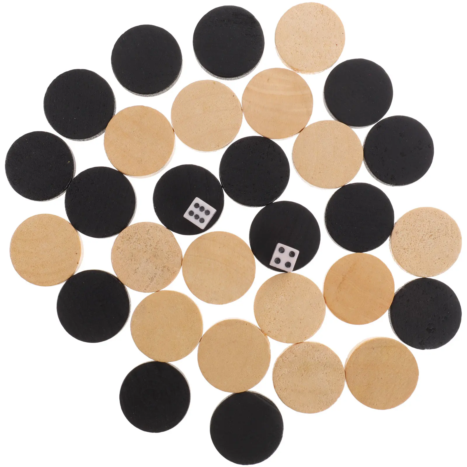 

1Set Handcrafted Wooden Backgammon Pieces Checkers Chess Set Smooth Surface Safe Wood Game Accessories for Board Game Lovers