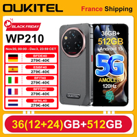 Smartphone OUKITEL WP210 36GB (12+24) 512GB 6.7'' 120 Hz 8800mAh Android 15 45W 108MP 5G NFC Fingerprint and Facial Recognition