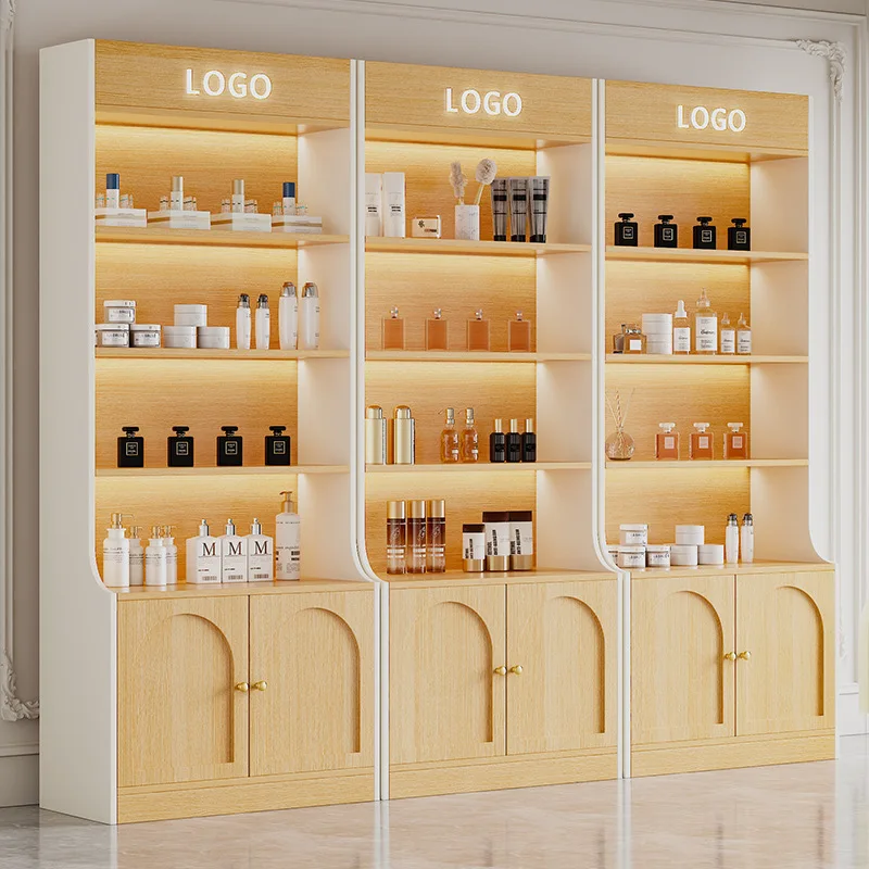 Cosmetics display cabinet productsbeauty salon nail display cabinet maternal and baby store skin care product shelf multi-level